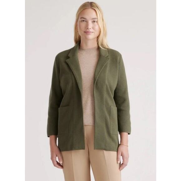 J. Crew Olive Green Merino Wool Open Style 3/4 Sleeve Cardigan Jacket Size XXS - Picture 13 of 13